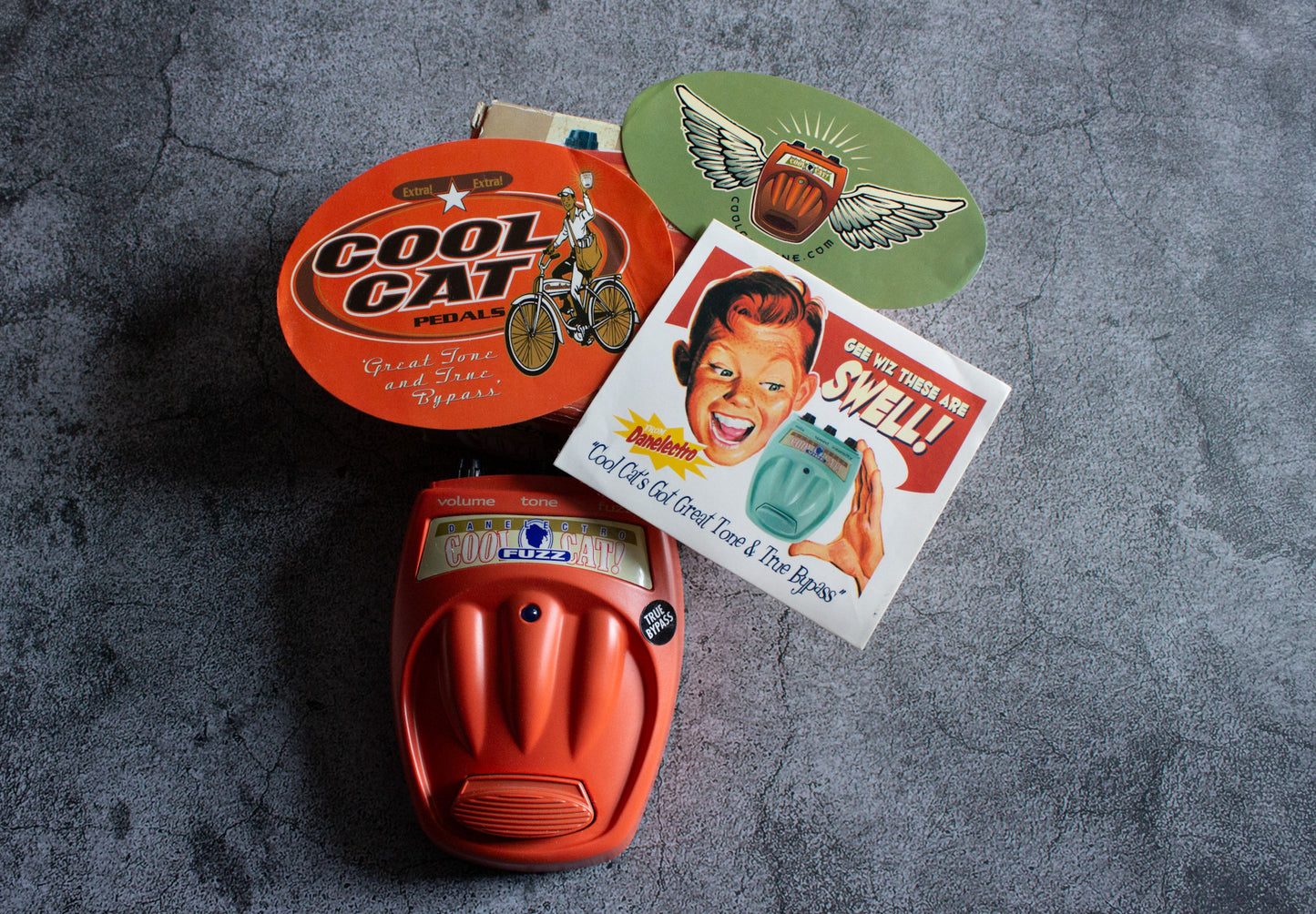 Danelectro Cool Cat Fuzz Version 1 with Box and Stickers