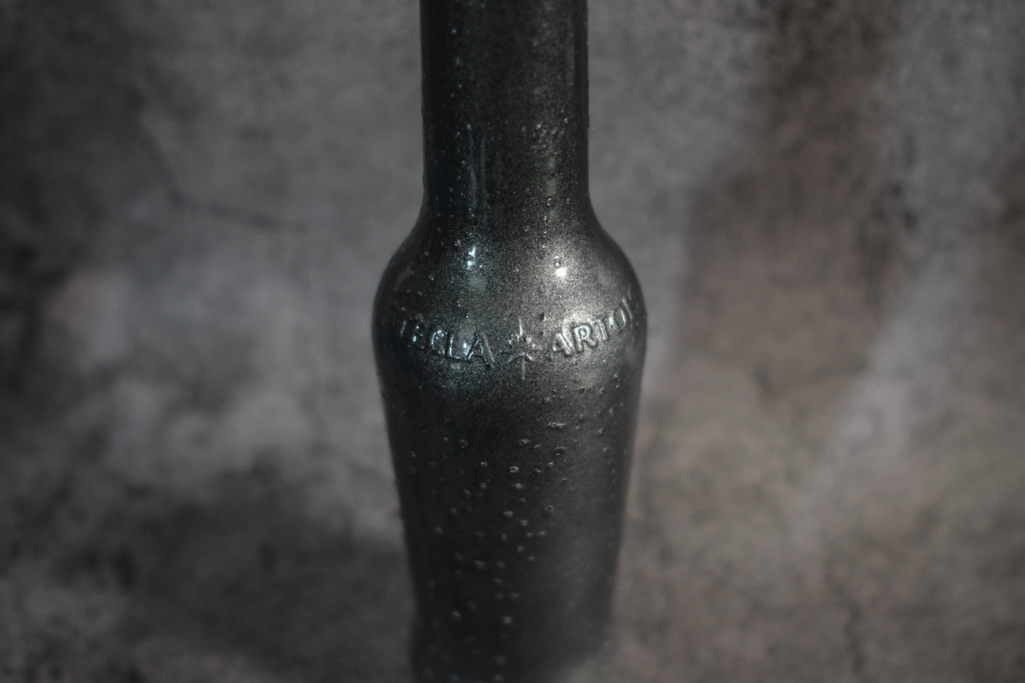 Black and Silver Stella Artois Custom Hand Dipped Beer Bottle Centerpiece