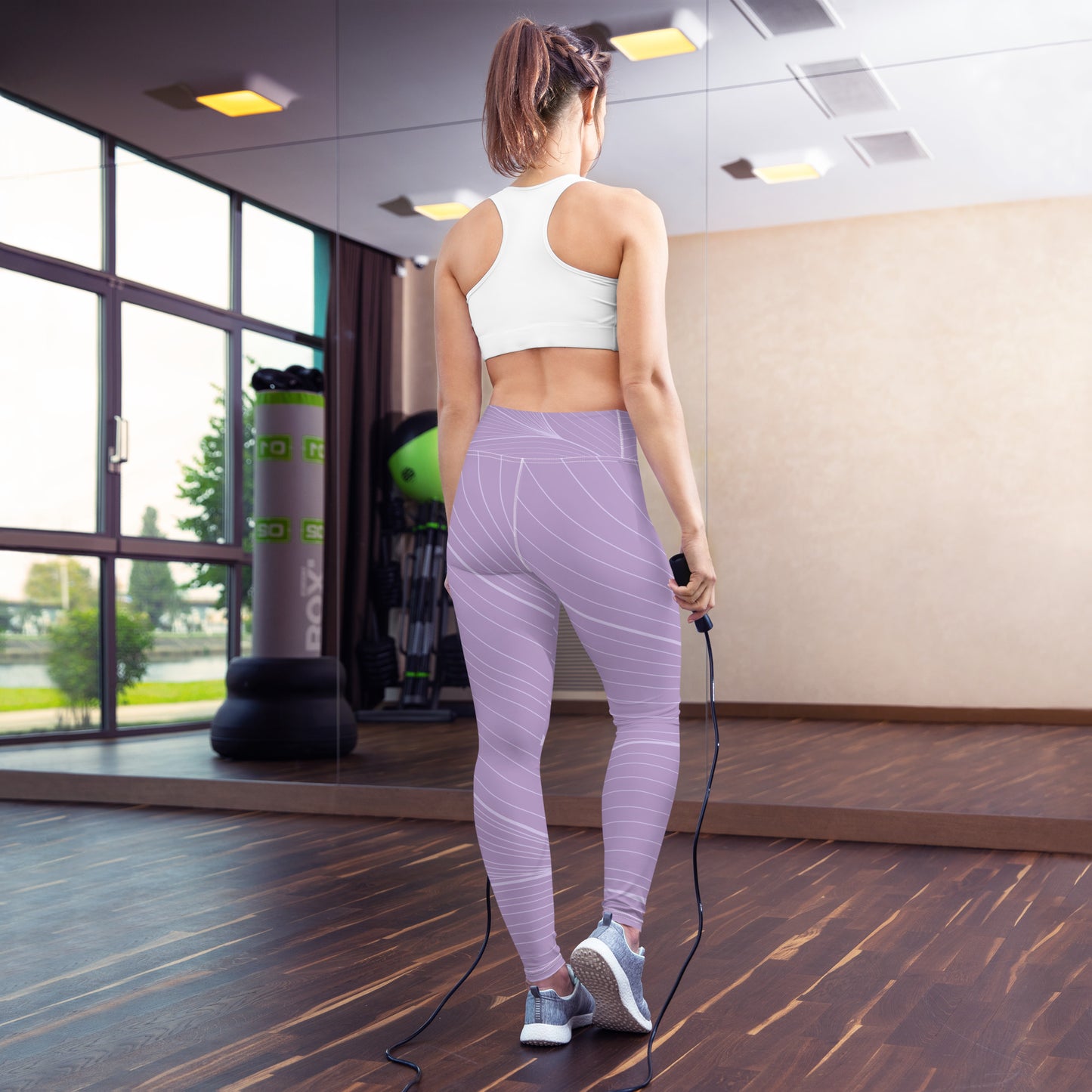 Violet Striped Yoga Leggings