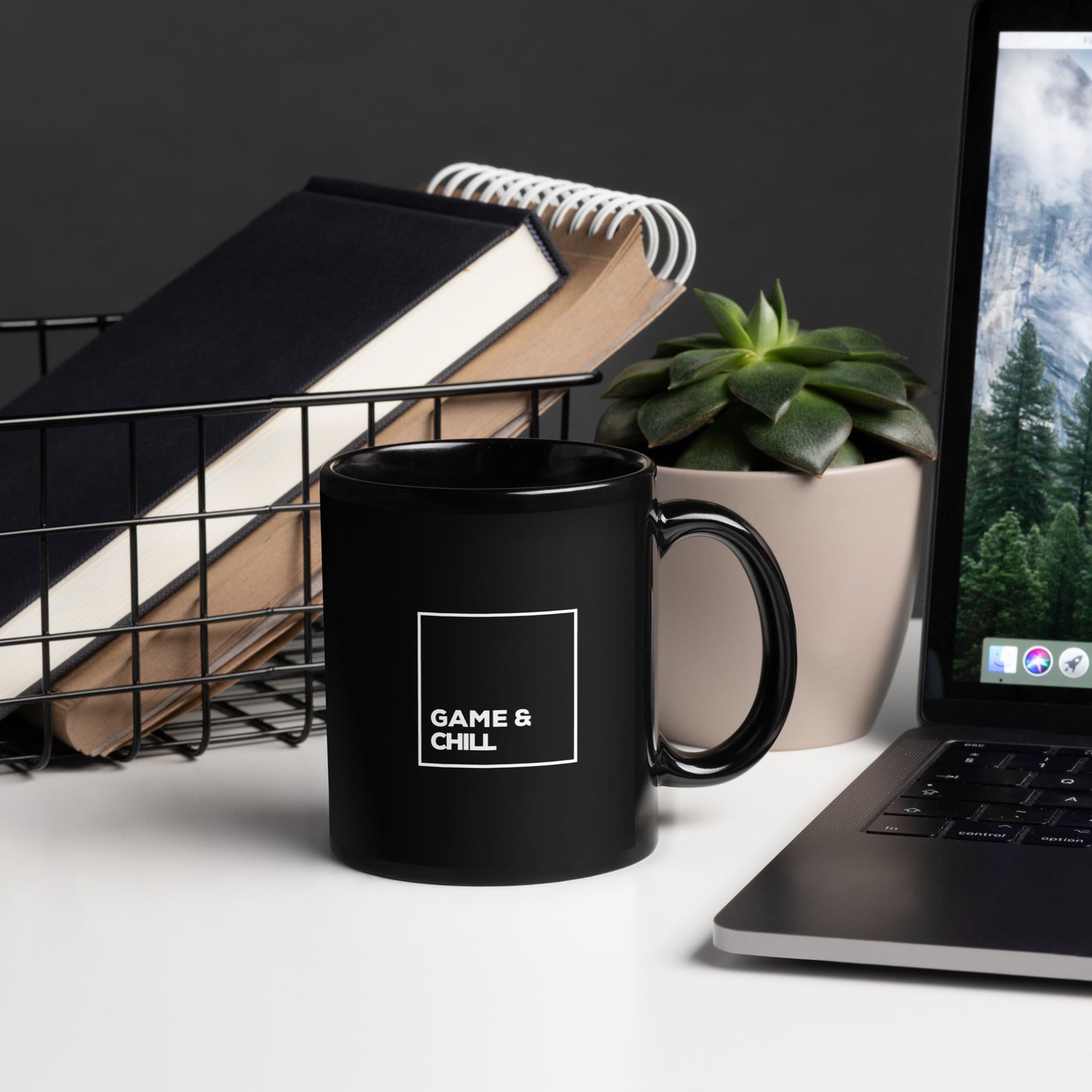 Game and Chill Black Glossy Mug