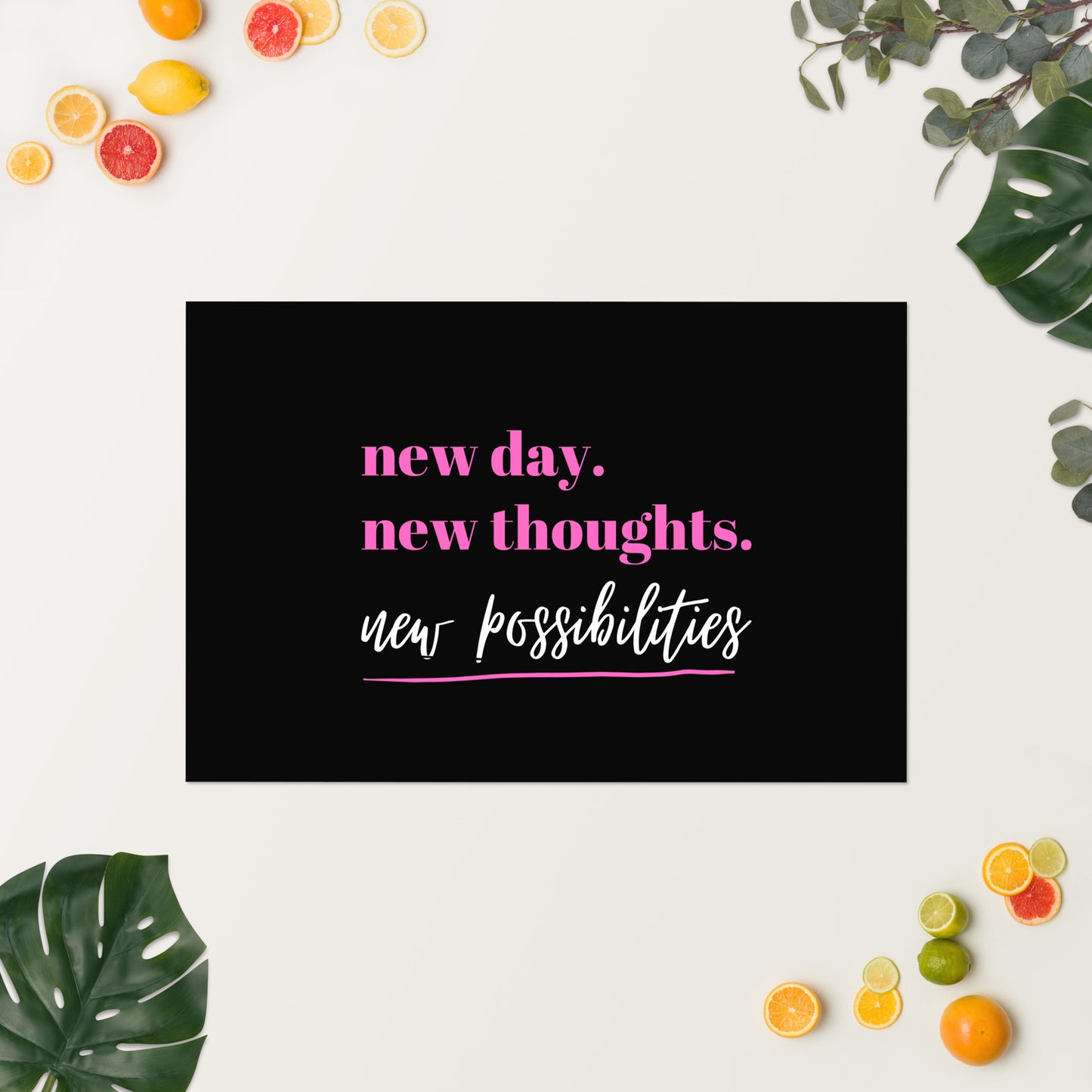 New Day New Thoughts New Possibilities Motivational Poster