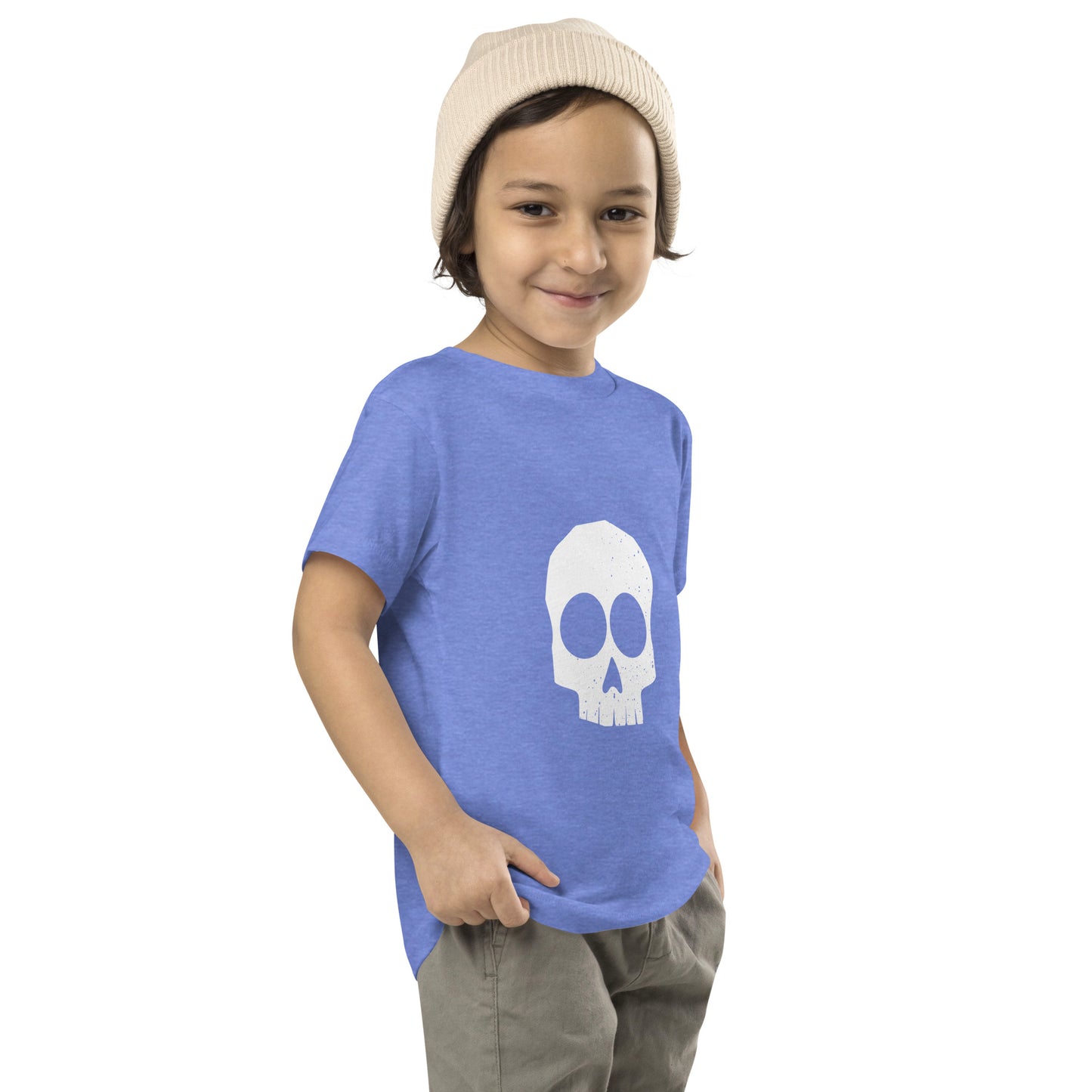 Gantro White Skull Toddler Short Sleeve Tee Unisex