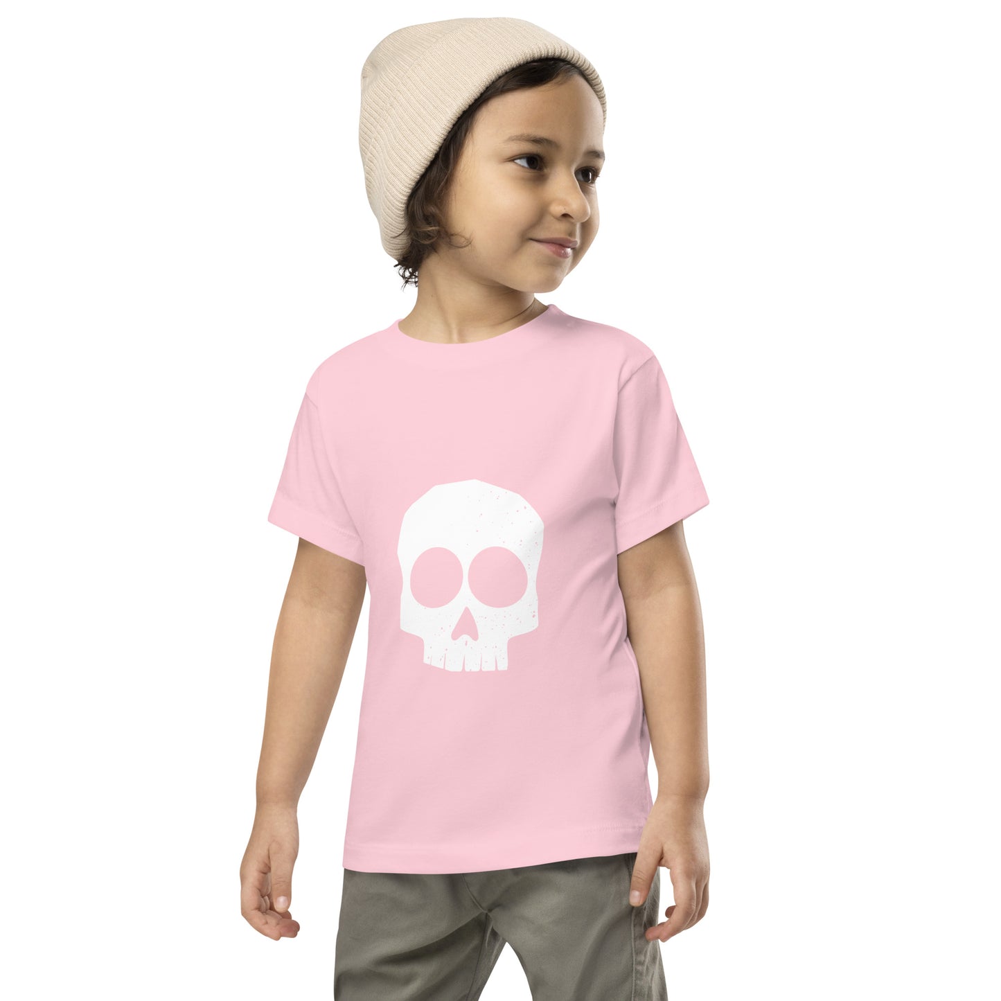 Gantro White Skull Toddler Short Sleeve Tee Unisex