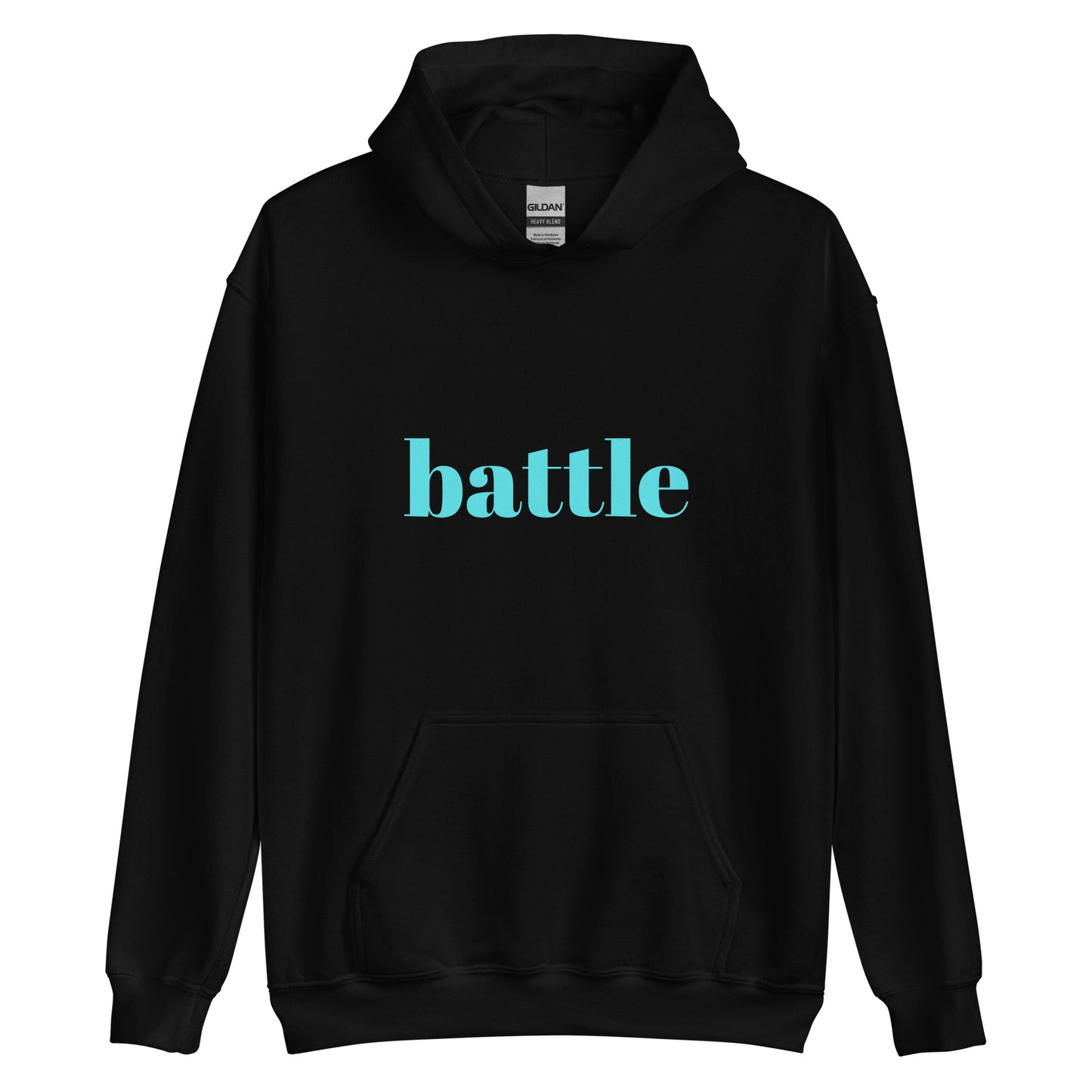 Battle Ice Blue on Black Unisex Hoodie