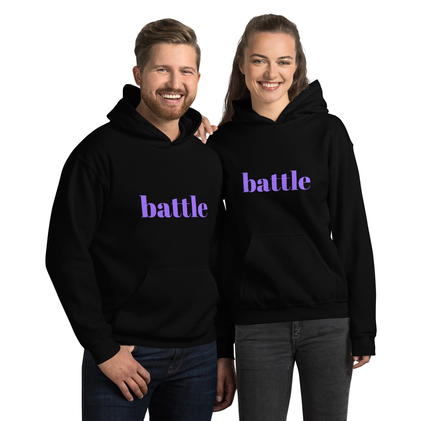 Battle Purple on Black Unisex Hoodie