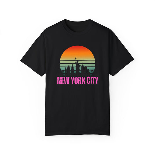 Retro Unisex New York City Garment-Dyed T-shirt