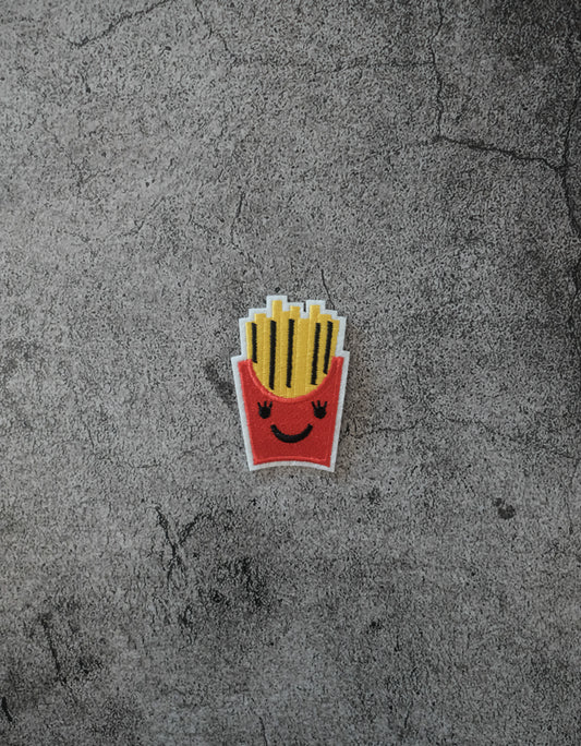 French Fries Smiley Face Patch