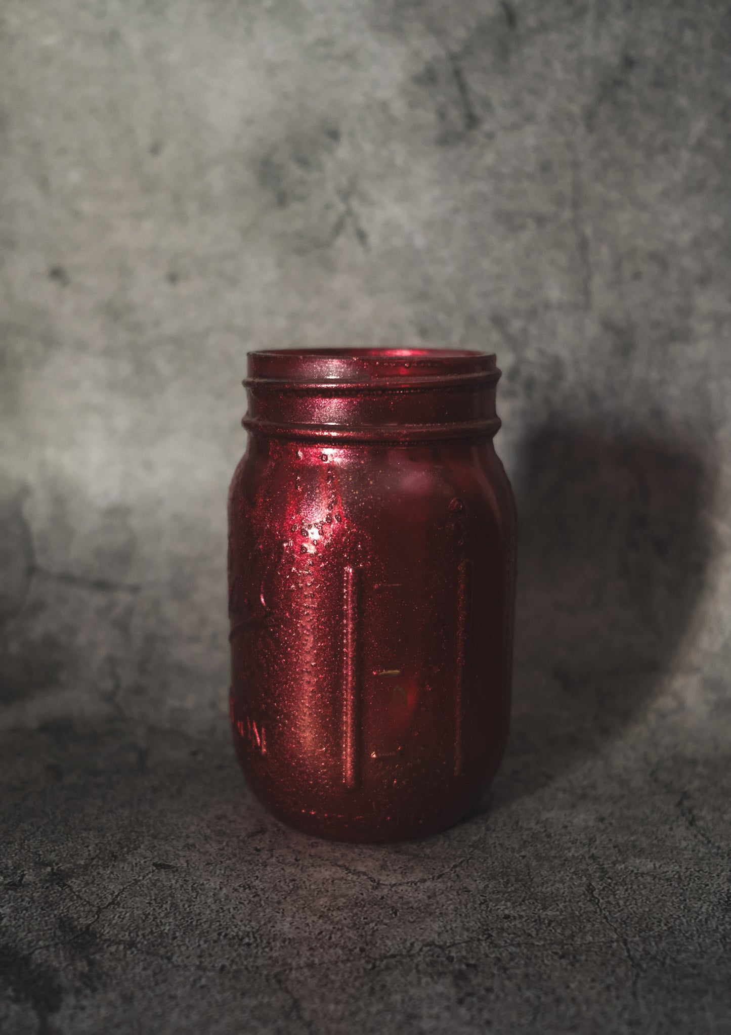 Hand Dipped Mason Jar Centerpiece Red