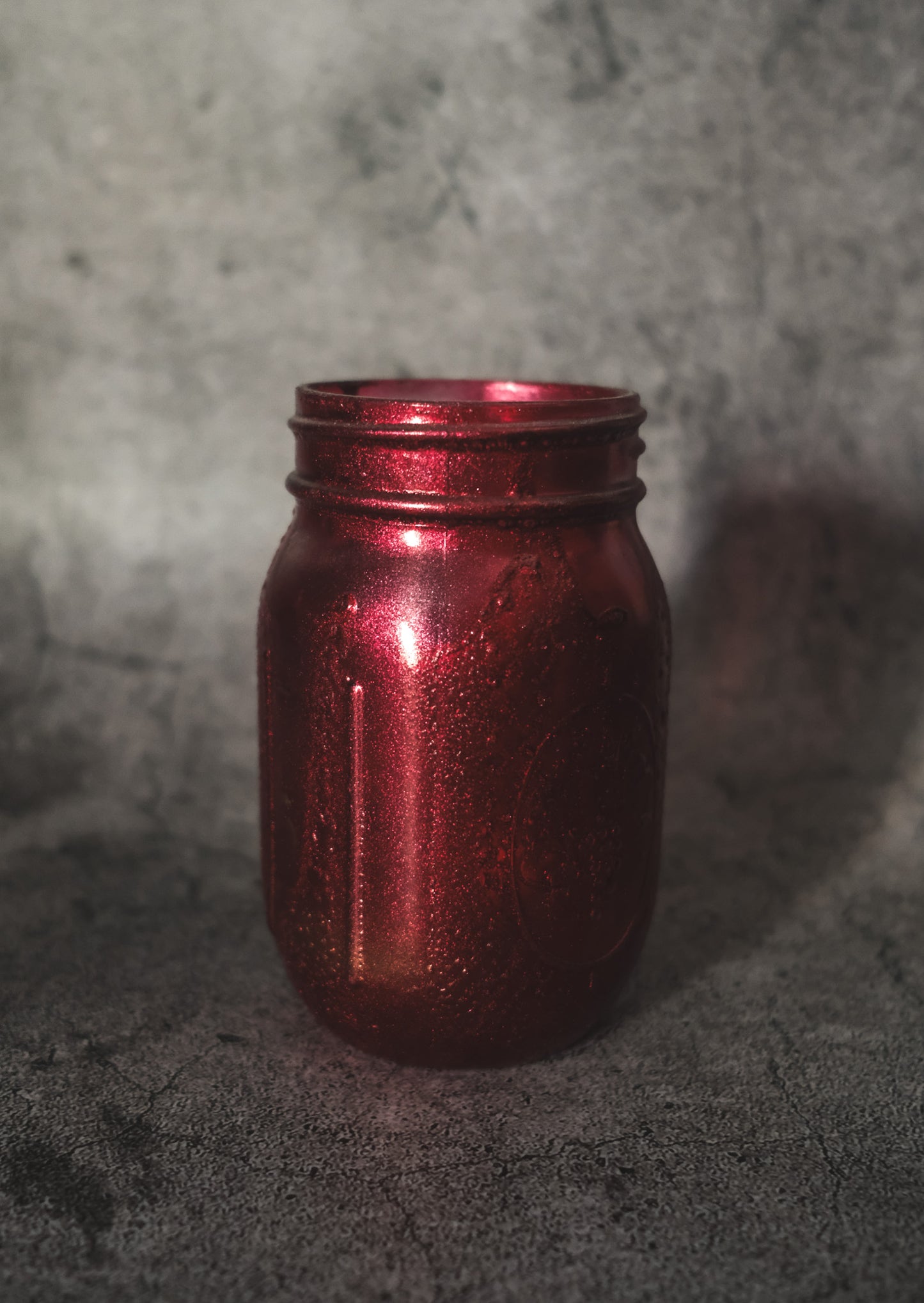 Hand Dipped Mason Jar Centerpiece Red