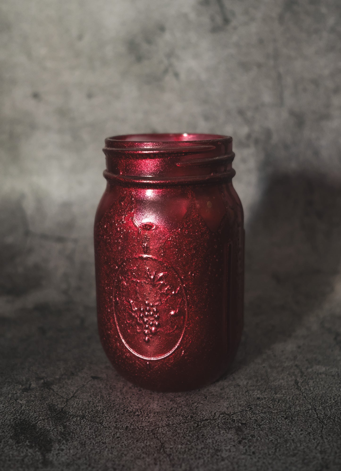 Hand Dipped Mason Jar Centerpiece Red