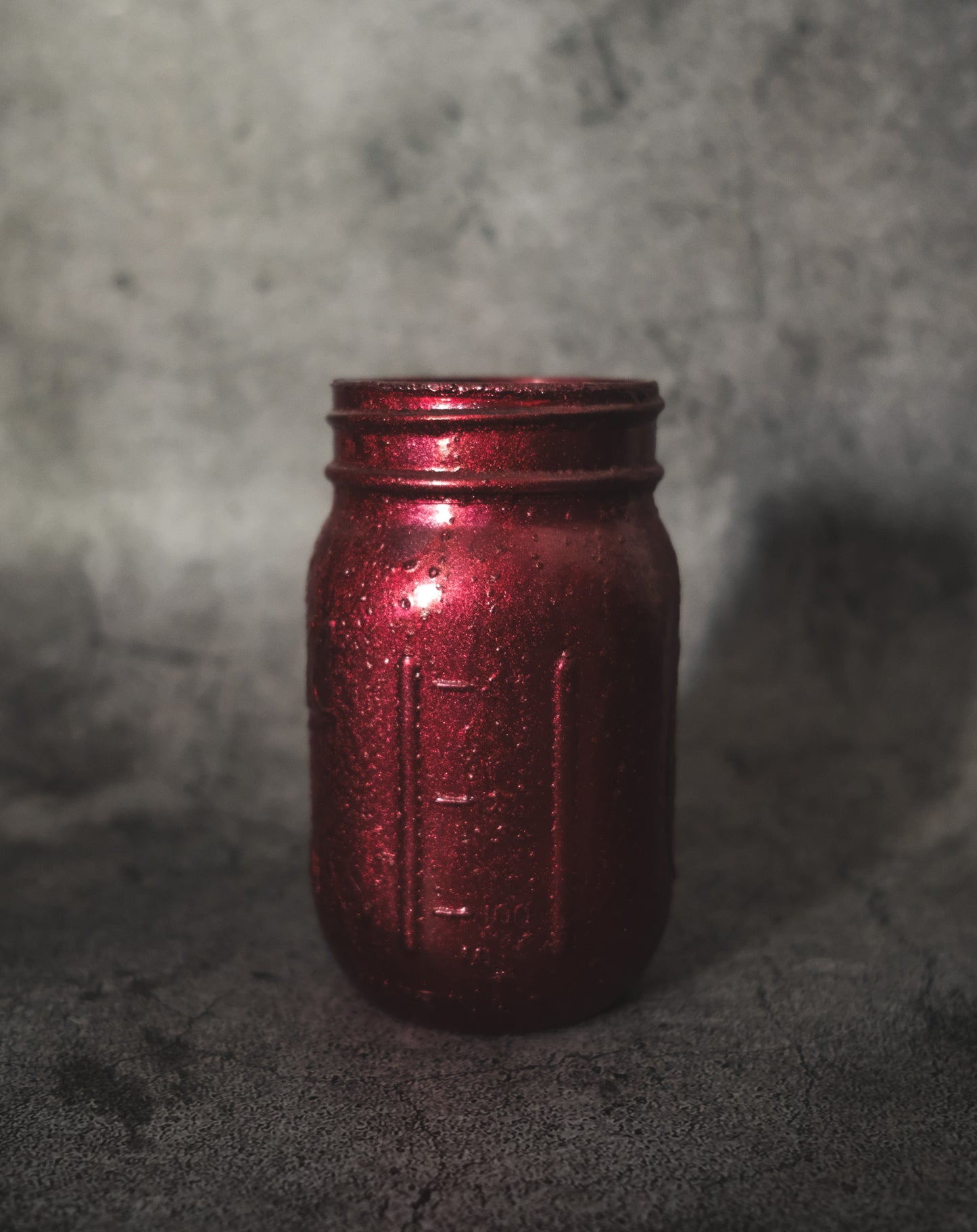 Hand Dipped Distressed Mason Jar Centerpiece Red