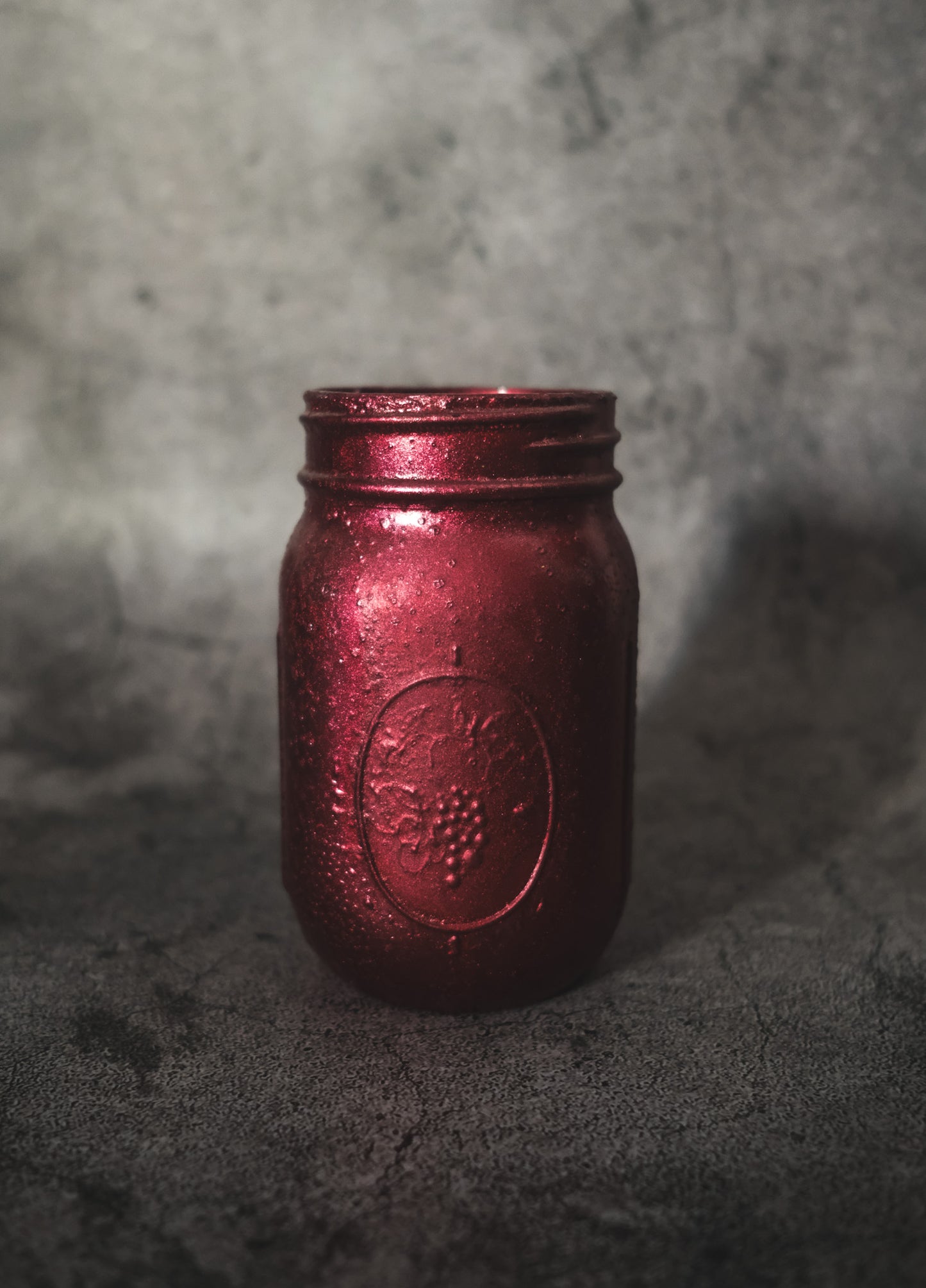 Hand Dipped Distressed Mason Jar Centerpiece Red