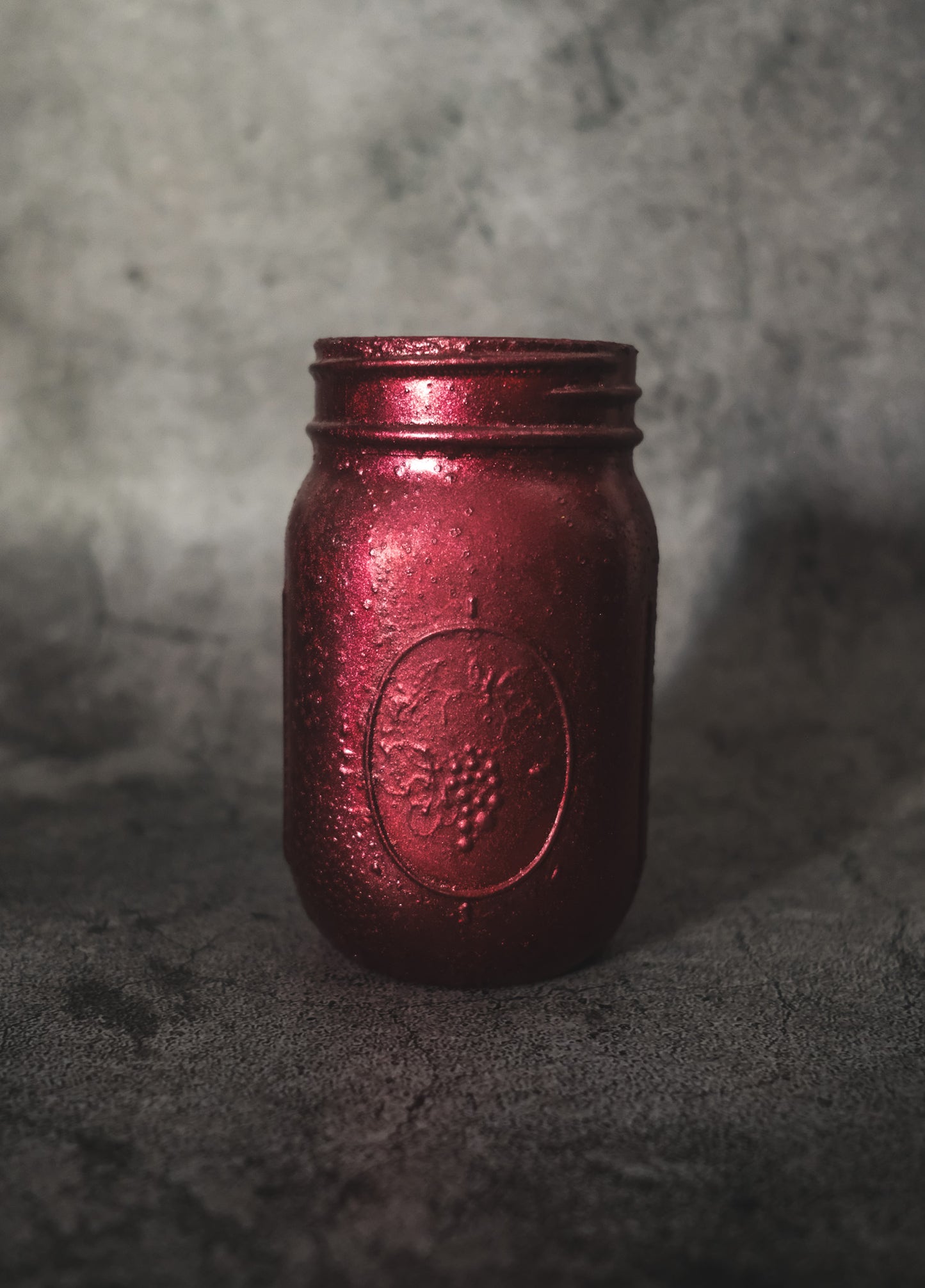 Hand Dipped Distressed Mason Jar Centerpiece Red