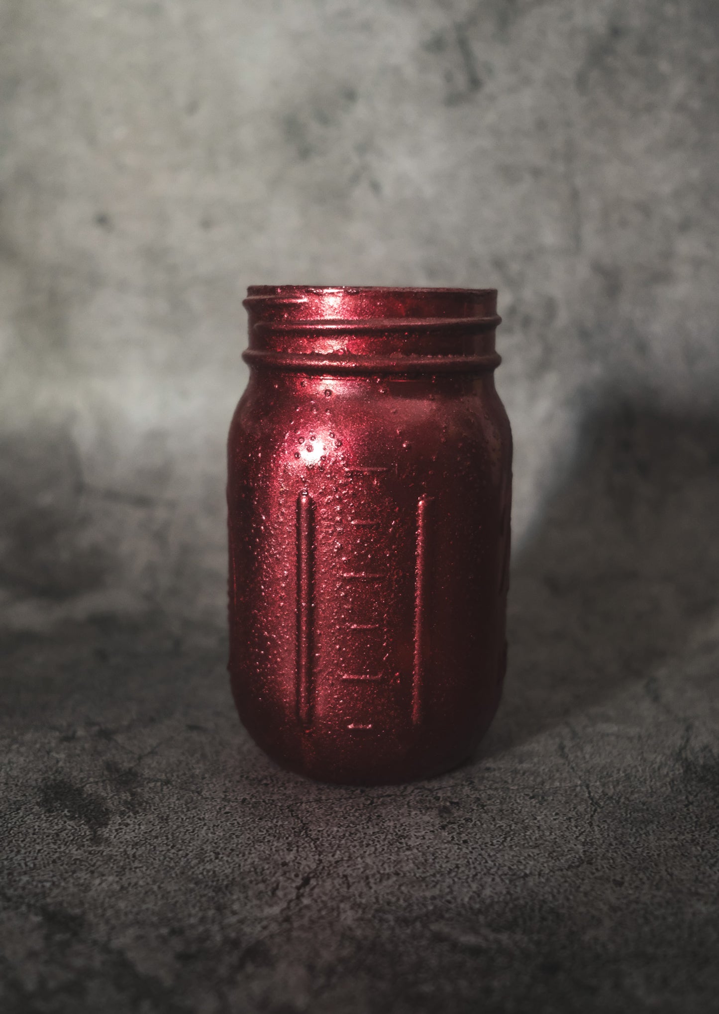 Hand Dipped Distressed Mason Jar Centerpiece Red