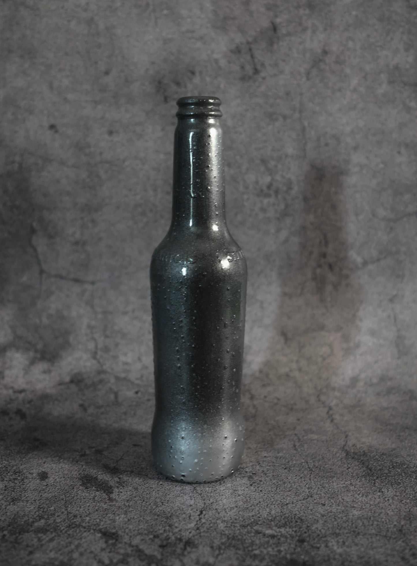 Black and Silver Stella Artois Custom Hand Dipped Beer Bottle Centerpiece