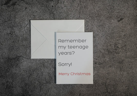 Remember My Teenage Years? Sorry! Merry Christmas