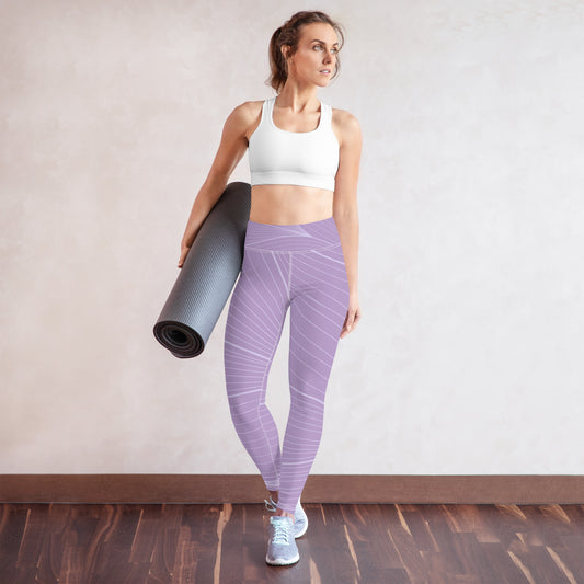 Violet Striped Yoga Leggings