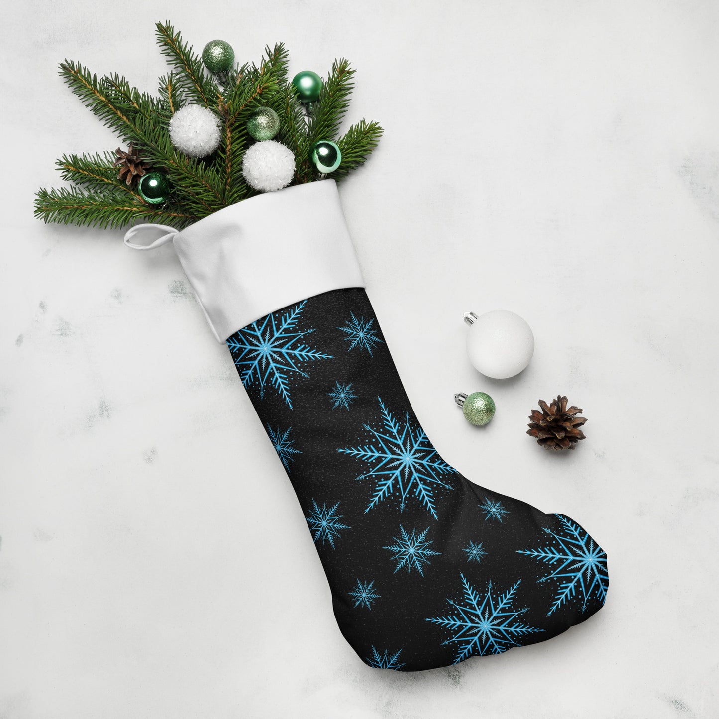 Blue Star Christmas stocking