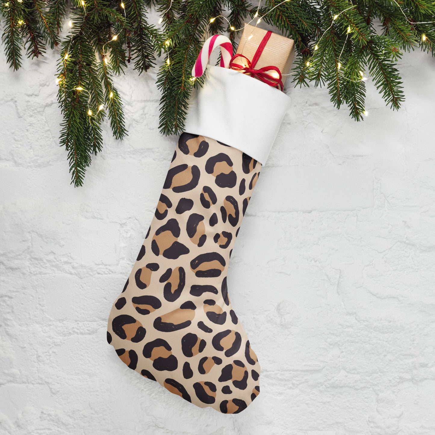 Leopard Print Christmas Stocking