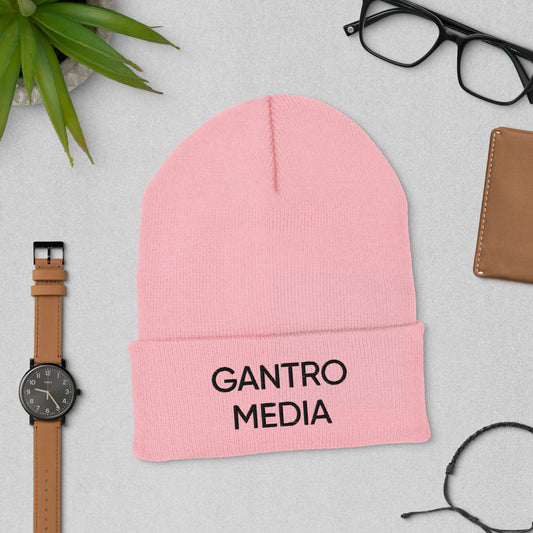 Gantro Media Pink and Black Cuffed Beanie