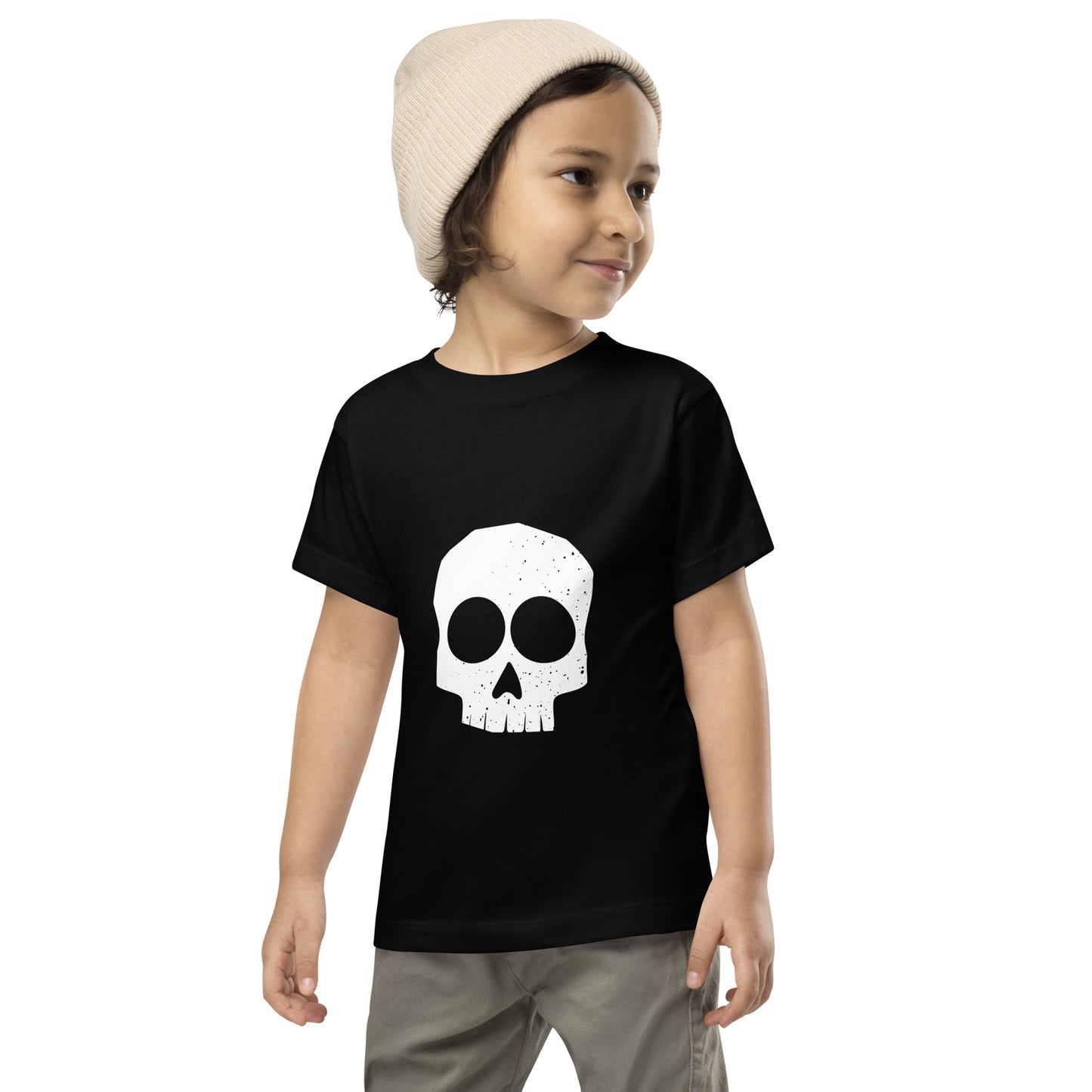 Gantro White Skull Toddler Short Sleeve Tee Unisex