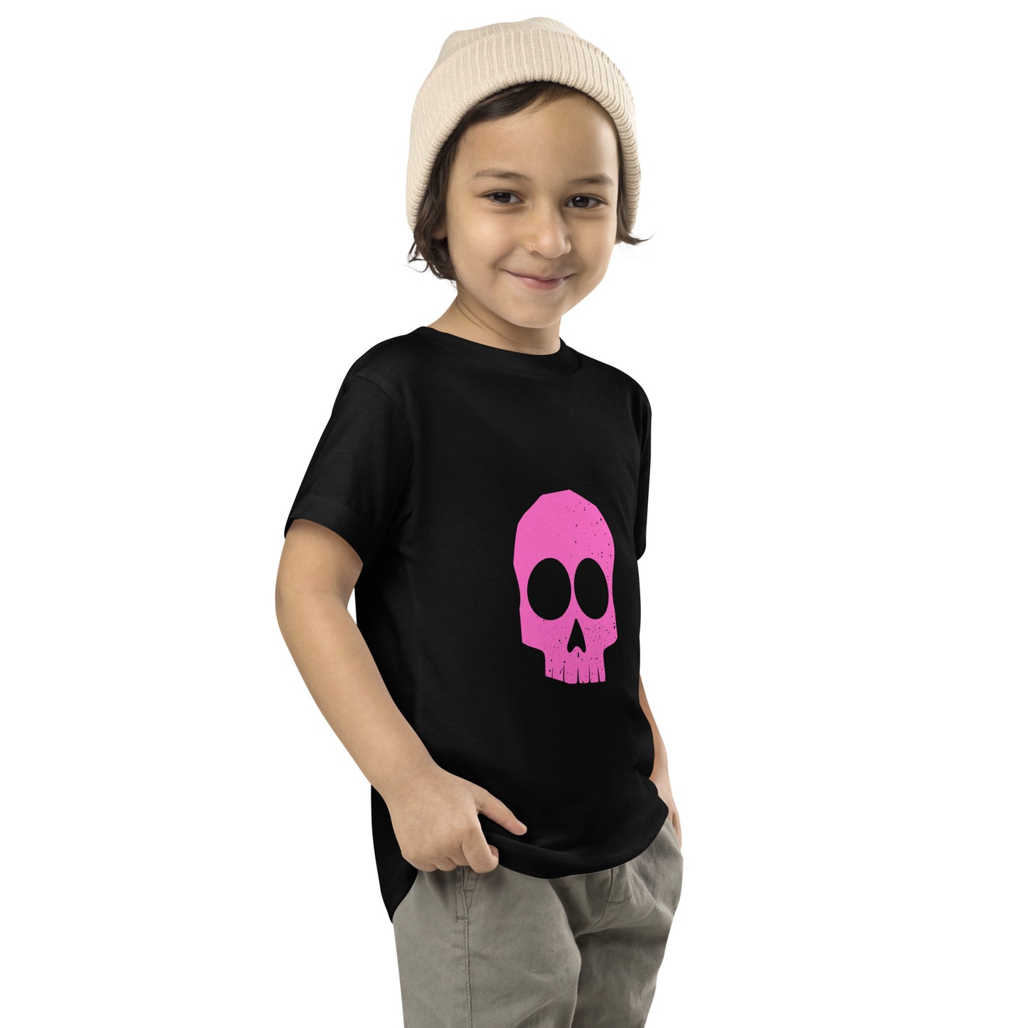 Gantro Gamer Pink Skull Toddler Short Sleeve Tee