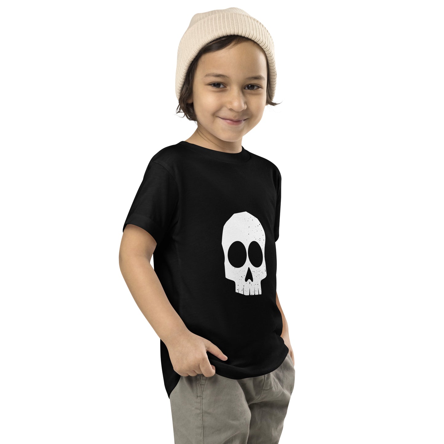 Gantro White Skull Toddler Short Sleeve Tee Unisex