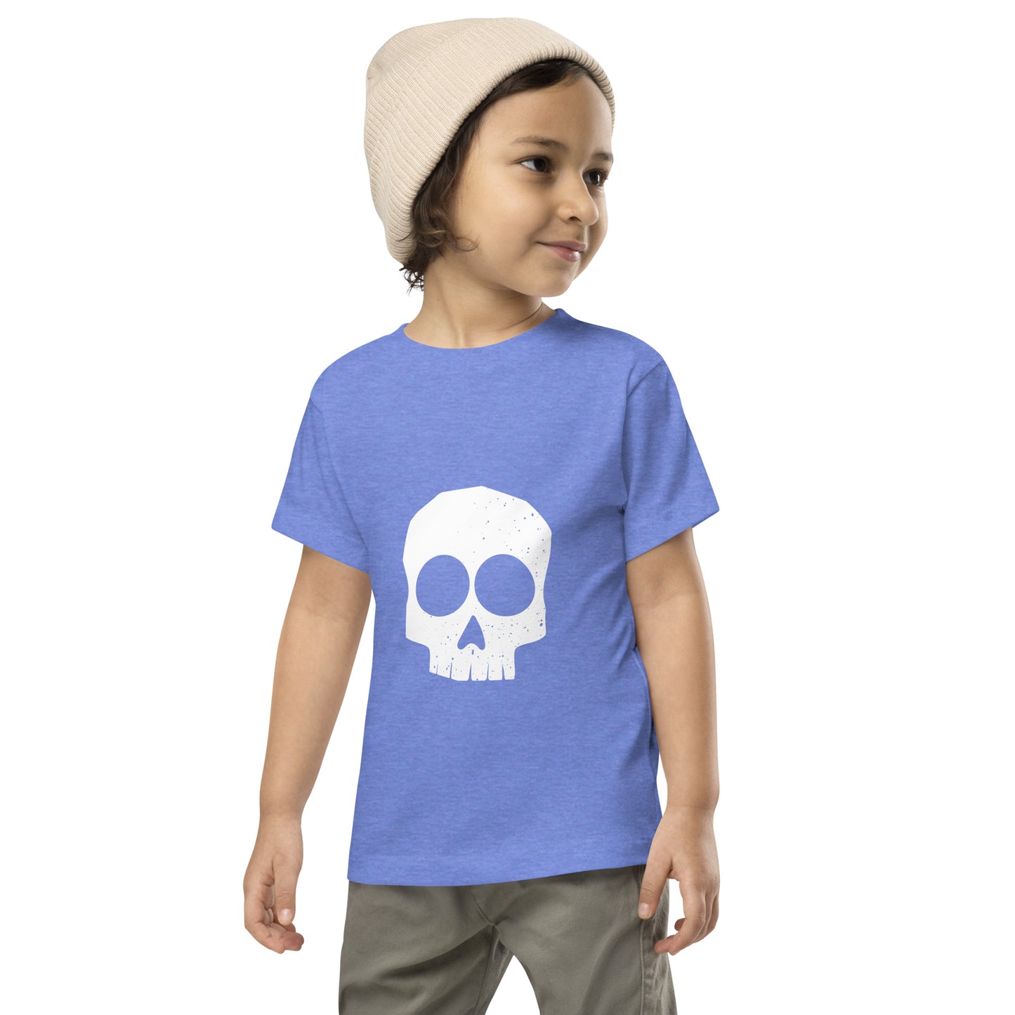 Gantro White Skull Toddler Short Sleeve Tee Unisex