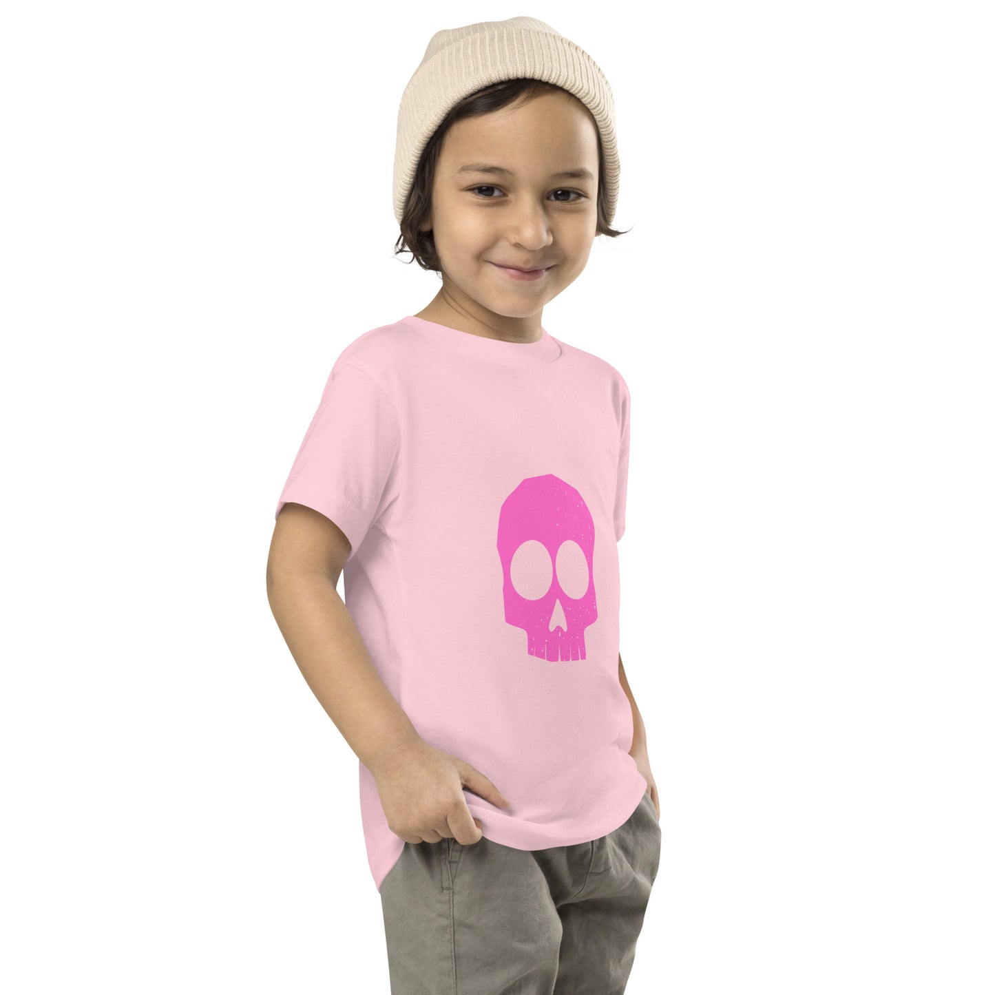 Gantro Gamer Pink Skull Toddler Short Sleeve Tee