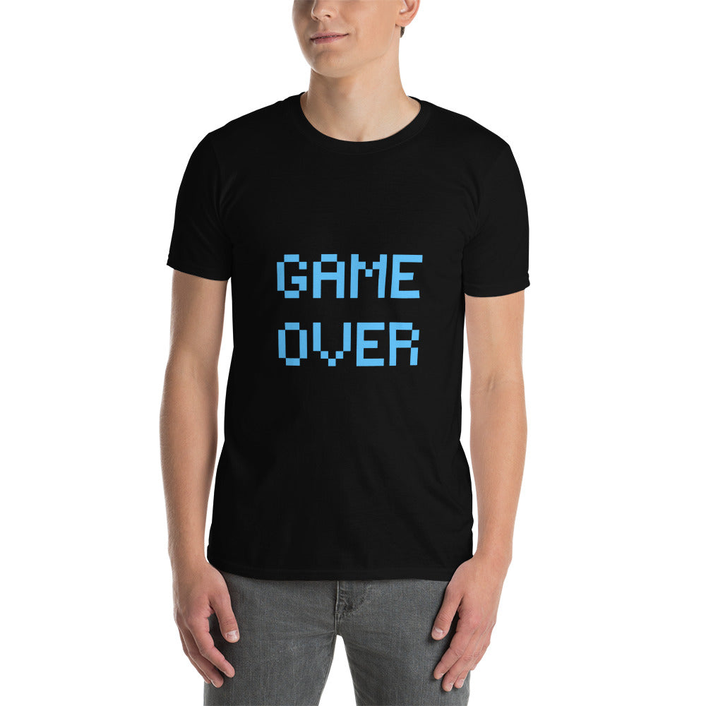 GAME OVER Blue Short-Sleeve Unisex T-Shirt