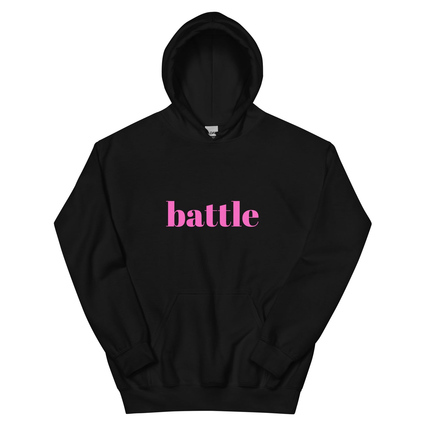 Battle Pink on Black Unisex Hoodie