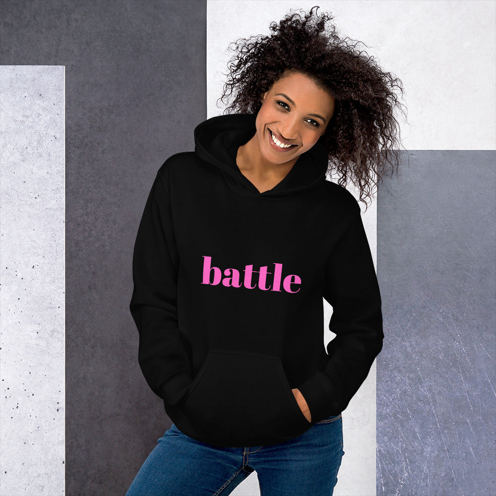 Battle Pink on Black Unisex Hoodie