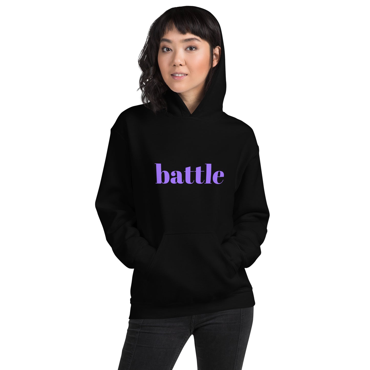 Battle Purple on Black Unisex Hoodie