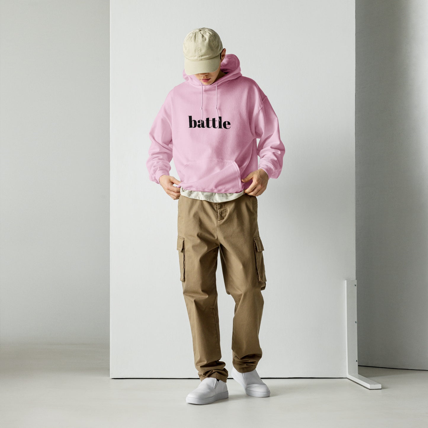 Battle Black on Pink Unisex Hoodie