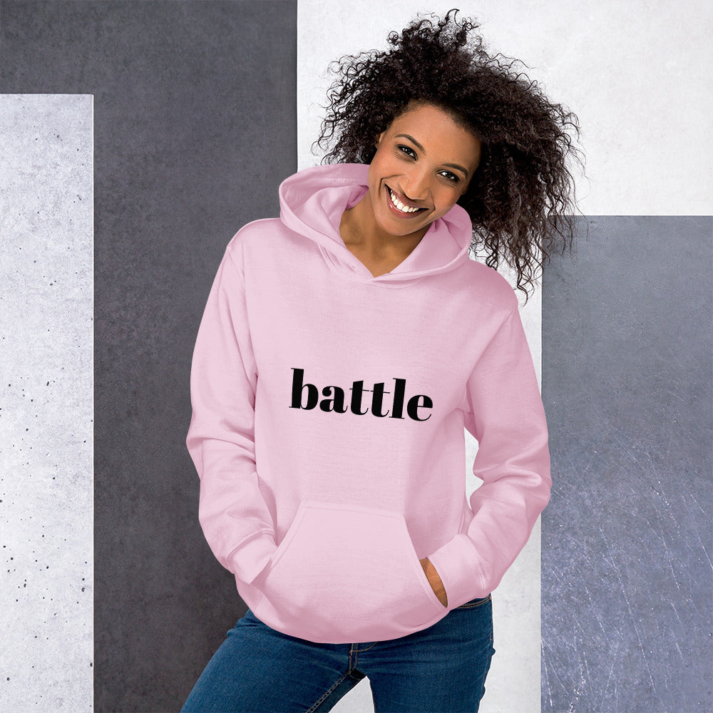 Battle Black on Pink Unisex Hoodie